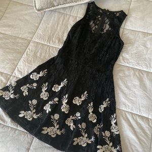 Black lace cocktail dress